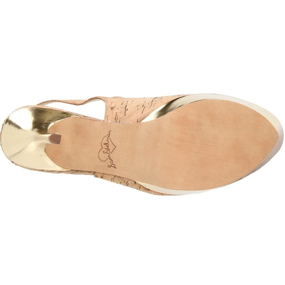 SAM EDELMAN Novato Slingback Pump Cork Stiletto - Picture 4 of 13